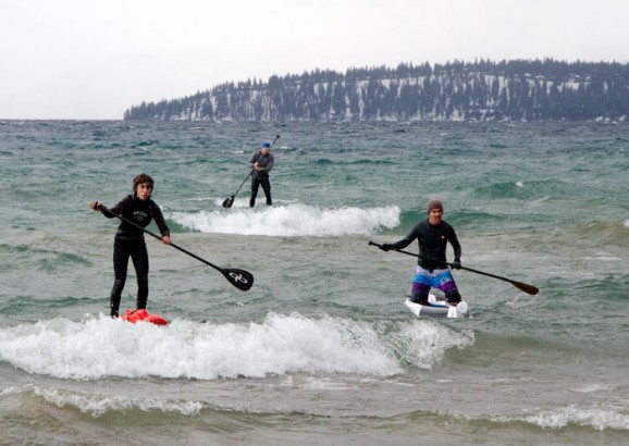 Stand Up Paddle racing on Lake Tahoe