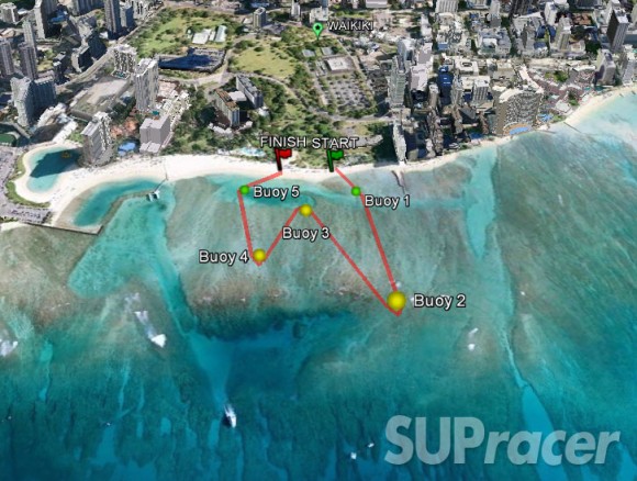 Waikiki Paddle Festival - Survivor SUP Race - Course Map