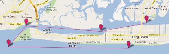 Long Beach 10 Miler SUP race course