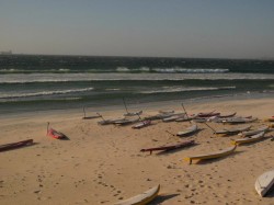 Downwind SUP race in South Africa