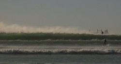 Solid waves at the start of the race