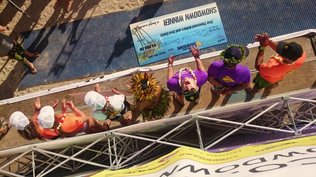 Connor Baxter on the Showdown podium in waikiki