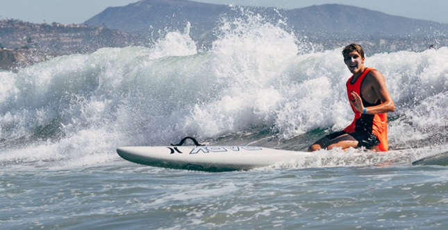 Prone paddleboarding